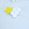 Tarjeta de decoración para pastel de cumpleaños, adorno de pastel de cumpleaños, estrella, luna, bola de pelo, nubes, tarjeta festiva para mesa de postres