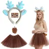 Diadema con Cuernos de Ciervo, Accesorios para el Cabello de Reno, Orejas de Cuernos de Alce, Adornos para el Cabello, Accesorios para Diadema de Disfraz, Diadema Navideña