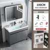 Conjunto de mueble de baño de pie con lavabo cerámico integrado, tocador de baño y lavabo