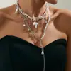 Collar de Perlas de Imitación Estilo Barroco Francés Transfronterizo Europeo y Americano Cadena Irregular Versátil de Moda Accesorio para el Cuello con Borla