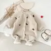 Roupas de bebê roupas de inverno para bebê menino e menina macacão forrado com fleece de inverno macacão espesso para recém-nascido roupa quente para segurar