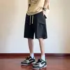 Shorts de ferramentas transfronteiriços masculinos verão novo gelo seda legal casual calças retas calças masculinas modernas all-match cinco pontos calças masculinas