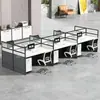 Conjunto de mesa e cadeira simples e moderno, mesa de escritório, combinação de mesa e cadeira, área de trabalho com divisórias, mesa para quatro ou seis pessoas, estação de trabalho para funcionários