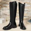 2026 Botas Largas Talla Grande Estilo Británico Comercio Exterior Botas Elegantes Hasta la Rodilla Botas Altas para Mujer Botas de Piel Versátiles