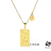 Moda INS nuevo collar para mujer colgante cuadrado tallado cadena para la clavícula chapado en acero inoxidable collar de oro real venta al por mayor