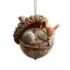 Colgante plano 2D, cantante imitación luz de estrellas, diseño de dibujos animados navideños - Decoración colgante plana de acrílico