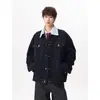 Chaqueta vaquera informal de estilo americano para mujer, abrigo de trabajo moderno de otoño para hombre, cuadros callejeros de retazos deconstruidos