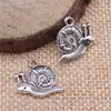 16x18 mm 2.2 g Plata Antigua Colgante Pequeño DIY Material Hecho a Mano Animal Lindo Caracol Colgante Doble Cara