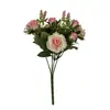 Al por mayor Nuevo Transfronterizo 10 Cabezas Rosas Pequeñas de Champaña, Flores Artificiales para Año Nuevo, Decoración de Arreglo Floral, Accesorios de Fotografía