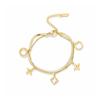 Pulseira de Trevo de Quatro Folhas para Mulheres, Estilo K ins, Simples Estudante Elegante, Pulseira de Aço Titânio da Moda, Pulseira Popular, Design de Nicho