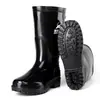 Botas de Lluvia Aote para Hombre 501 Negras de Caña Media Botas de Trabajo para Seguridad Alimentaria de Fábrica Zapatos Impermeables de Pesca Zapatos de Goma