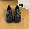 Zapatos Mary Jane de estilo británico retro para mujer 2026, de suela gruesa, de corte profundo, negros, versátiles, estilo universitario, puntera redonda, de tacón medio