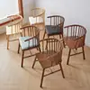 Silla de Comedor Nórdica de Madera Maciza Silla de Esquina Silla de Ocio para el Hogar Silla de Princesa para Hotel Cafetería Respaldo Reposabrazos Silla de Negociación