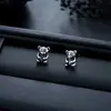 Pendientes de Racimo Completamente Diamantados de Nuevo Estilo Transfronterizos para Hombres, Modernos y Versátiles, Pendientes de Flor de Iris de Alta Gama en Forma de Cruz para Mujeres