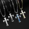 Lele Jewelry Colgante de Acero Inoxidable con Cruz Transfronteriza Europea y Americana Collar de Tres Capas Tridimensional Hip-Hop para Hombre Joyería para Hombre