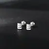 Pendientes de Letra DIY Simples y Versátiles de Plata 999, Accesorios de Oreja Frescos y Dulces