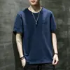 Tendência de moda do comércio exterior transfronteiriço: nova camiseta masculina de verão respirável de manga curta, corte casual solto, top versátil para casa