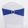 Suministro directo de fábrica en decoración de hotel y boda al por mayor funda de silla de spandex respaldo de arco flor tira de lentejuelas