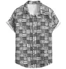 Camisa Masculina Europeia e Americana Transfronteiriça Nova Azul Havaiana Quente Venda 3D Estampa Digital Manga Curta