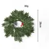 Corona de Navidad transfronteriza con agujas de pino artificiales de dos tonos, portavelas pequeño, decoración de portavelas navideño