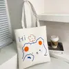 Bolsa de Lona Grande Capacidade Estilo Novo 2026 para Mulheres, Bolsa Tote Fresca, Bolsa de Ombro Fofa de Desenho Animado para Estudantes