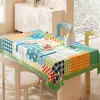 Toalha de Mesa Desenho Animado, Sem Lavagem, Impermeável, À Prova de Óleo, Resistente ao Calor, Estilo Dopamina Creme, Toalha de Mesa Retangular, Protetor de Mesa, Chá