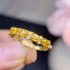 Anel Feminino de Safira Amarela Prata 925 Inlaid Anel Feminino Atacado Produtos Fabricados na Fábrica com Envio Direto de Uma Peça