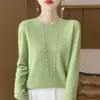 Nuevo Suéter de Lana Otoño e Invierno 2024 para Mujer 100% Lana Pura Cuello Redondo Interior Jersey Tejido de Lana Suéter