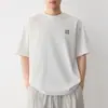 Camiseta Masculina Momaik de Alta Qualidade para o Dia a Dia Manga Curta Verão 2026 Nova Camiseta Masculina Bordada com Desenho 75919