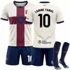 2627 Barca Três Longe Camisa de Futebol Número 10 Yamal Messi Camisa Roupa Esportiva Barcelona Conjunto Novo