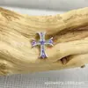 Brincos de Cruz Retro de Diamante em Liga de Titânio Astmf-136 Titânio G23 Rosca Interna Brincos de Zircônia Cabeça de Joia