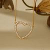 Collar de Amor de Diamantes Rai en Forma de Corazón Hueco de Plata Esterlina S925 para Mujer, Moda Versátil, Diseño de Alta Gama, Cadena para Suéter de Otoño e Invierno