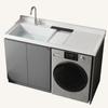 Balcón Panal Aluminio Gabinete para Lavadora Combinación Piedra de Cuarzo con Tabla de Lavar Tina de Lavado Ranura de Lavado Tina Integrada Gabinete Complementario