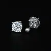 Aretes Clásicos de Plata de Ley con Cuatro Garras de Moissanita para Mujer 925 Plata de Ley Sencillos Aretes Joyería Venta Caliente Transfronteriza Al por Mayor