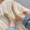 Calcetines de Barco Finos de Verano para Mujer con Lunares de Onda Pequeña Calcetines Invisibles Ins Calcetines de Algodón Simples Coreanos para Mujer Calcetines Cortos para Mujer