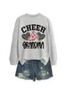 CHEER suéter cómodo holgado talla extra para mujer estampado de leopardo con patrón de corazón comercio exterior transfronterizo Amazon venta al por mayor