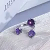 Anillo Abierto Multicolor de Diamantes de Zirconia Completos Más Vendido de Xiaohongshu, Lujo Accesible, Gama Alta, Anillo de Diseño de Nicho Super Brillante