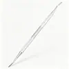 Corrector de Surcos de Uñas de Acero Inoxidable, Cuchara con Patrón de Doble Cara, Empujador para Cuidado de la Belleza, Cuchillo de Manicura, Removedor de Suciedad, Recogedor de Uñas