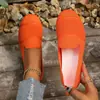 Zapatos planos Flyknit de Amazon transfronterizos en stock, nueva colección otoño 2026, suela plana, calidad de exportación, tallas grandes, transpirables, slip-on para mujer