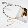 Cadena de Cintura Metálica Estilo Coreano Europeo y Americano para Entallar la Cintura Cadena Decorativa de Trébol de Cuatro Hojas para Vestido Versátil Jeans Cinturón para Mujer