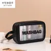Bolsa cosmética transparente de PVC Bolsa de aseo impermeable de PU bolsa cosmética portátil de gran capacidad bolsa de almacenamiento portátil para viajes