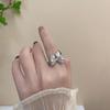 Anillo Dulce y Delicado con Lazo para Mujer, Elegante Anillo Abierto Nuevo de Lujo Ligero a la Moda, Anillo de Dedo Índice de Nicho de Tendencia