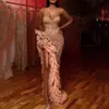 Vestido 2025 Amazon Primavera Nueva Ropa Europea y Americana Fiesta Anual Borla Cola Sexy Dorado Tubo Superior Vestido