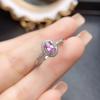 Anillo Popular de Zafiro Rosa Natural al por Mayor de Fábrica Plata S925 Incrustado Piedra Principal 3*5 Joyería de Lujo Venta Directa de Fábrica