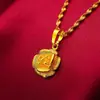 Colar de ouro vietnamita galvanizado moda flores retrô rede vermelha com pingente de pescoço de alta qualidade fabricantes fornecem atacado