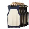 Chaleco térmico de retazos para hombre, terciopelo de doble cara, engrosado, sin costuras, chaleco cálido, chaleco térmico moderno y de moda