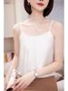 Traje de Camisola Marrón para Mujer con Acetato de Satén sin Mangas para Primavera y Verano, Top Básico de Moda de Imitación de Seda