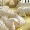 Juego de Cuatro Piezas de Gasa de Algodón de Doble Capa Grado Materno e Infantil, Funda de Edredón de Gasa de Algodón Puro, Sábana de Algodón Puro Juego de Tres Piezas para Dormitorio