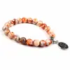 Pulseira de Pedra Vulcânica Moda Transfronteiriça Europeia e Americana Pulseira com Pingente de Estrela do Mar Pedra Natural Onda Lótus Yoga Amazônia