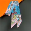 Nuevo Pañuelo Pequeño de Seda Biselado Amazon Transfronterizo Pañuelo Francés Pequeño Cinta Decorativa para Bolso Atado Souvenir Versátil para Mujeres
